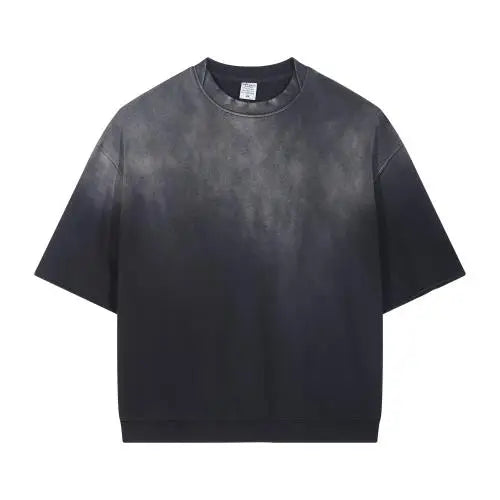 2023 Summer Custom Oversized Drop Shoulder T-shirt Vintage Distressed Acid Washed Graphic t Shirt for Men
