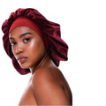 Fashion Satin Hair Bonnet Double Layer Chemo Hats Adjustable Sleeping Hats Wide Elastic Band Silk Hair Bonnet for Women