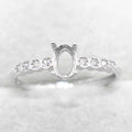 Semi Mount 4*6mm Sterling Silver Ring Frame Empty Blank Support Claw Setting S925 Base Holder Without Center Stone for DIY Inlay