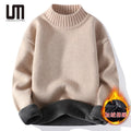 OEM ODM New Fashion Autumn Winter Solid Color Knitted Thick Warm Long Sleeve Loose Casual Pullover Men Sweaters