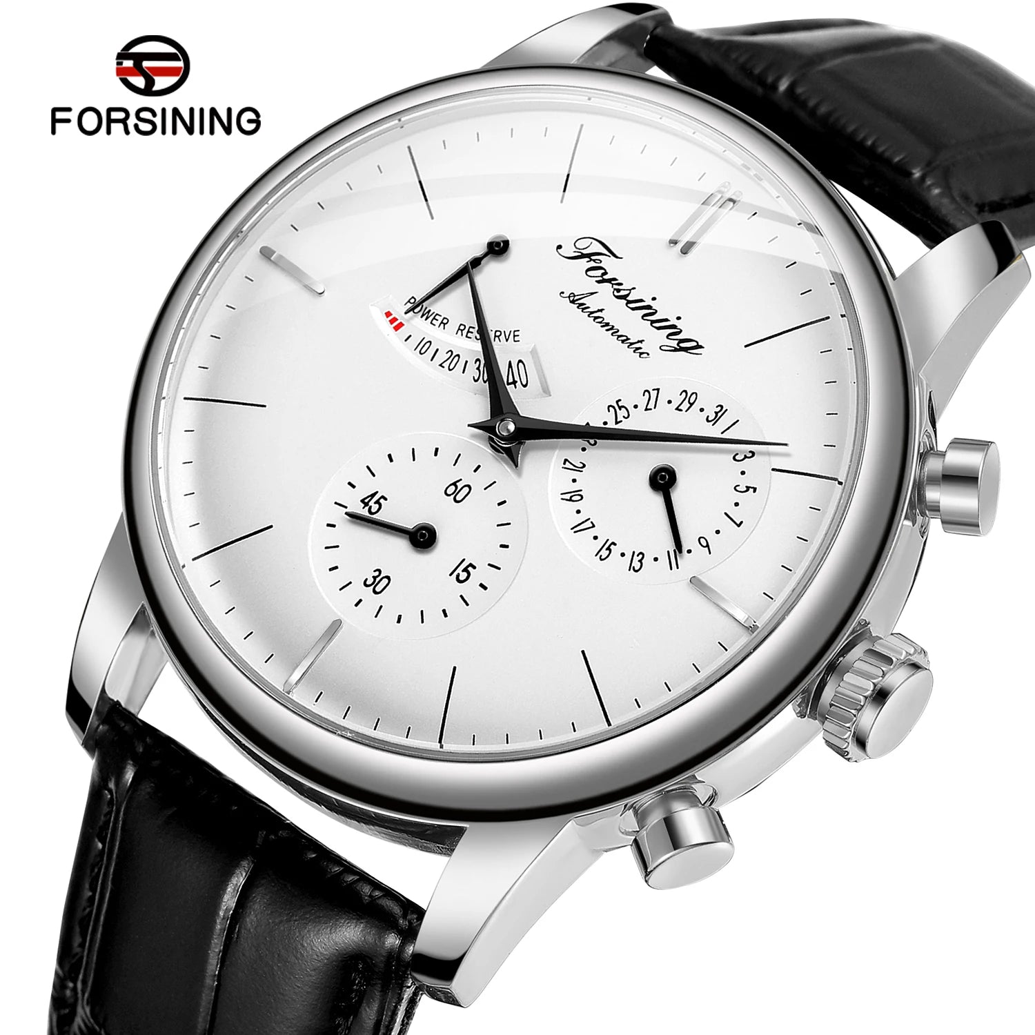 Power Reserve Uhren Forsining New Business Men Wristwatch Genuine Leather Oem Reloj Hot Automatic Water Resistant Luxury Watches