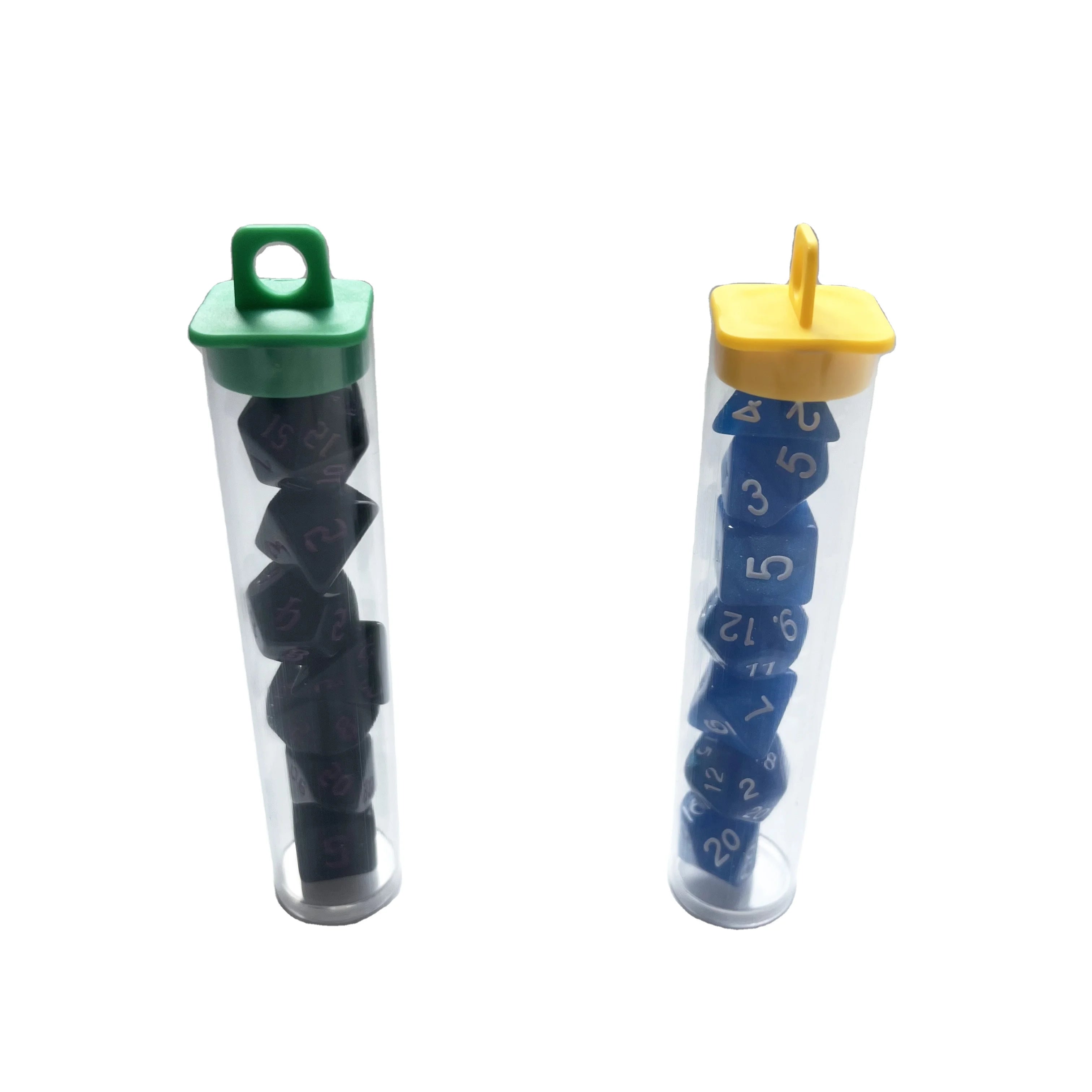 Thermoformer Molding clear Transparent Packing PVC PC Plastic 25mm Tube Tubing with Cap Lid for DND Dice Packaging