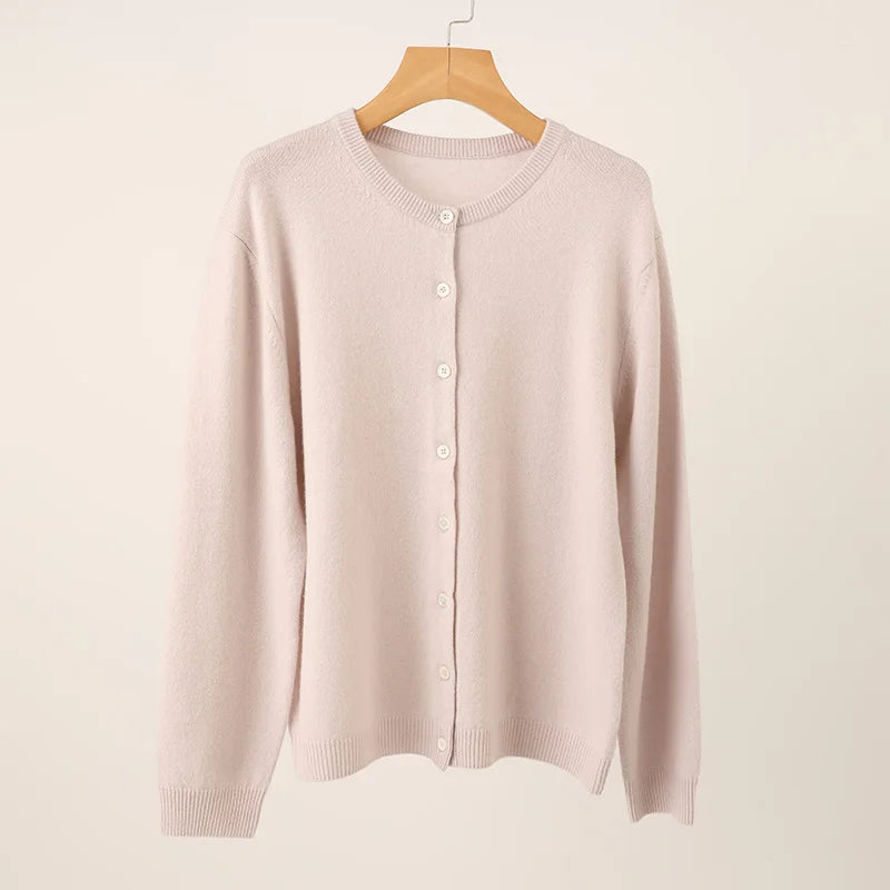 24/25 Winter Warm Women Cashmere Sweater Custom Luxury Fashion Ladies Girls Plain Color Knitted Cashmere Cardigan Sweater 247