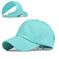 Personality Ponytail Hat Half Cap Sun Protection Solid Color Summer Outdoor Sports Washed Cloth Baseball Cap
