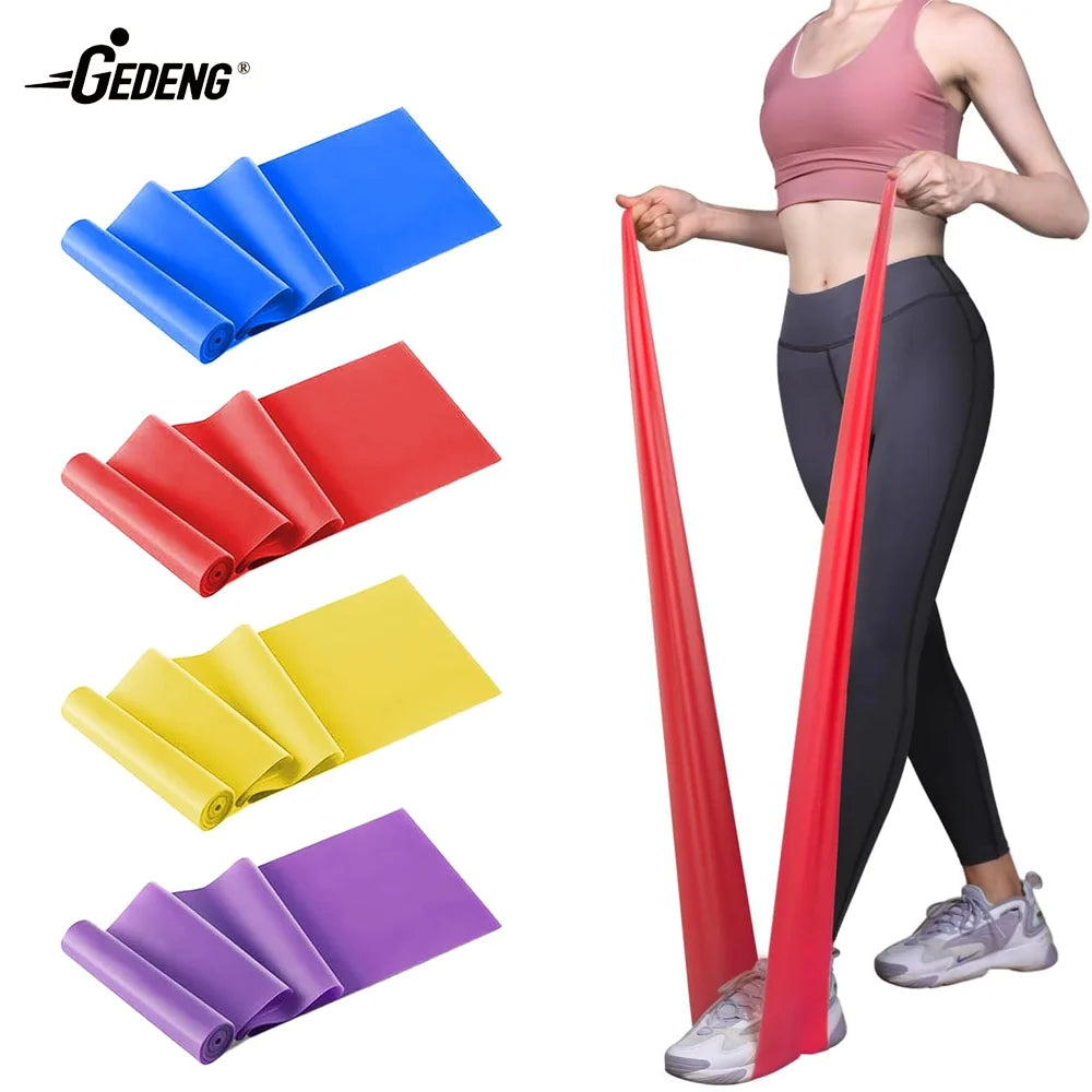 GEDENG Custom Adjustable Long Workout Pilates Fitness Set TPE Yoga Theraband Exercise Elastic Resistance Bands