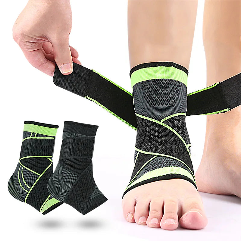 Eases Swelling and Sprained Unisex Adjustable Compression Ankle Brace Sleeve with Straps