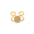 Wholesale New Design Stainless Steel Jewelry Full Zircon Stones Ring Open Size for Lady PVD 18K Gold Plated Fashion Jewelry Gift
