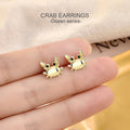 EA07 Fashion Hip Hop Punk Ear Stud 925 Sterling Silver Ocean Animal Crab Stud Earrings Zodiac Cancer Fine Jewelry for Women