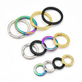Metal O Spring Ring Clasps Openable Round Carabiner Keychain Hook Connector for Bag Buckles