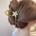 Korean Style Shark  Hair Claw Clips  Hollow Ponytail Clip Premium Large Resin Flower Hair Claw Clips
