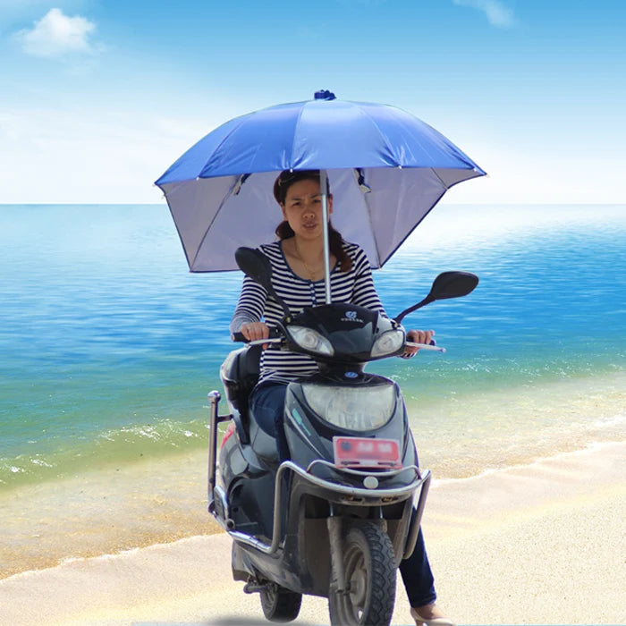 Custom Logo Electric Motorcycle Umbrella Sunshade Windproof Rain Cover Outdoor Waterproof Motorbike Canopy Sun Protection