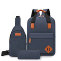 New 3 Pcs in One Backpack Set Japan Style Laptop Business Backpack Schoolbags Set with Chest Bag Pencil Bag