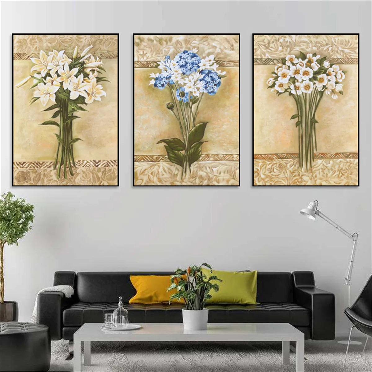 Retro Flower Oil Painting Canvas Poster Wall Home Living Room Art Decor Unframed