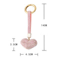 Lovers Key Rings Gift Bling Crystal Rhinestone Couples Key Chains Fashion Peach Heart Shape Keychain Full Diamond Heart Keychain