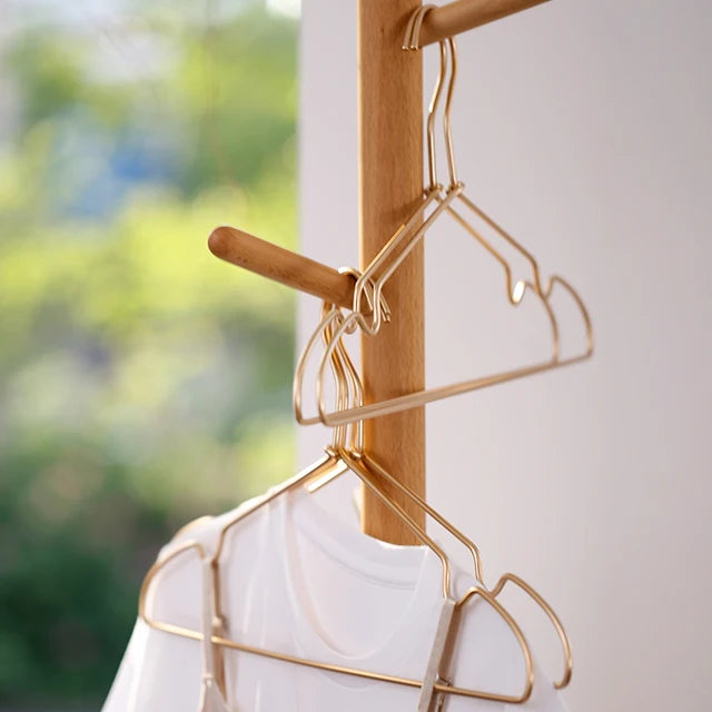 SHIMOYAMA Light Weight Clothes Hanger Aluminum Metal Wire Pack of 2 Clothes Garment Coat Pants Hangers