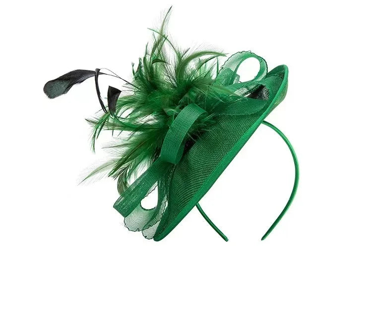 Custom-made New Sinamay Fascinator Kentucky Derby Church Hair Band Hat Design Bowknot Masquerade Retro Mesh Bridal Sinamay