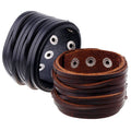 Hot Selling New Punk Jewelry Men Leather Bracelet Vintage Wide Genuine Leather Bangle