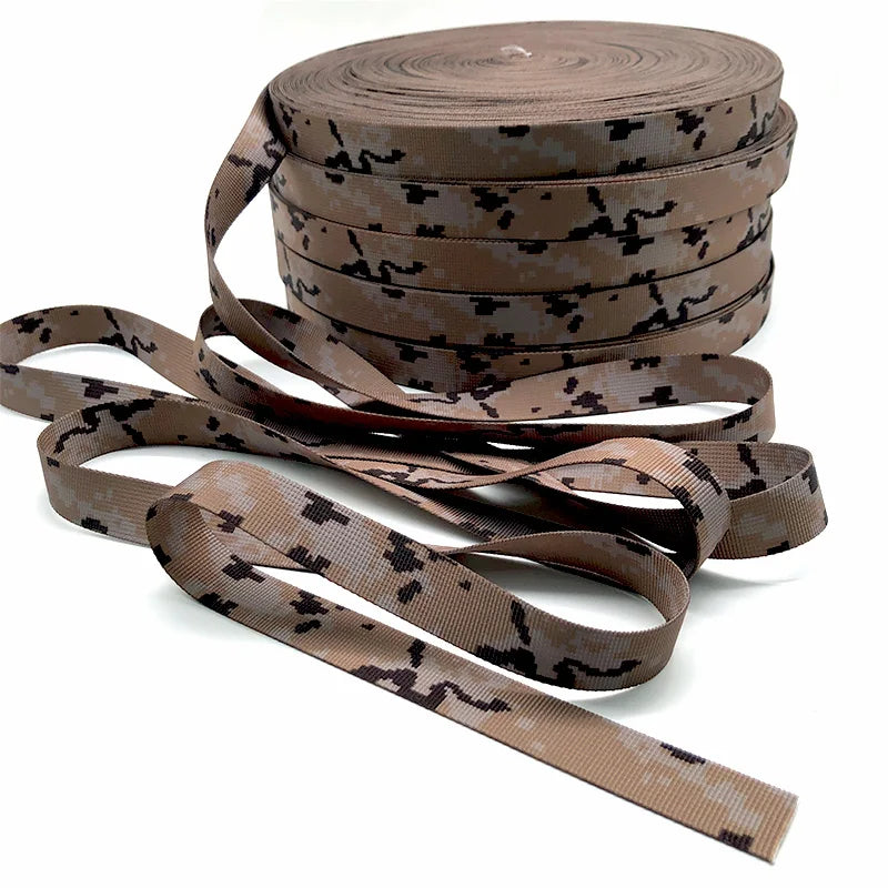 Custom 25mm 1 Inch Nylon/Polyester Spanish Solid Color Printed Eco-Friendly Twill Molle Webbing for Tactical Use