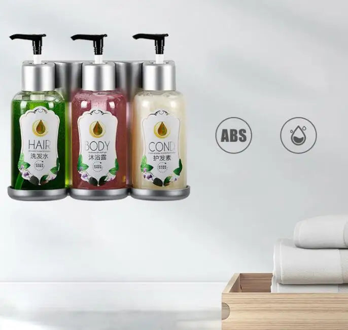 280ml Wall-Mounted Modern Design Double Soap Dispenser ABS Plastic Liquid Hand Soap Dispenser for Bathroom Kitchen Hotel Use