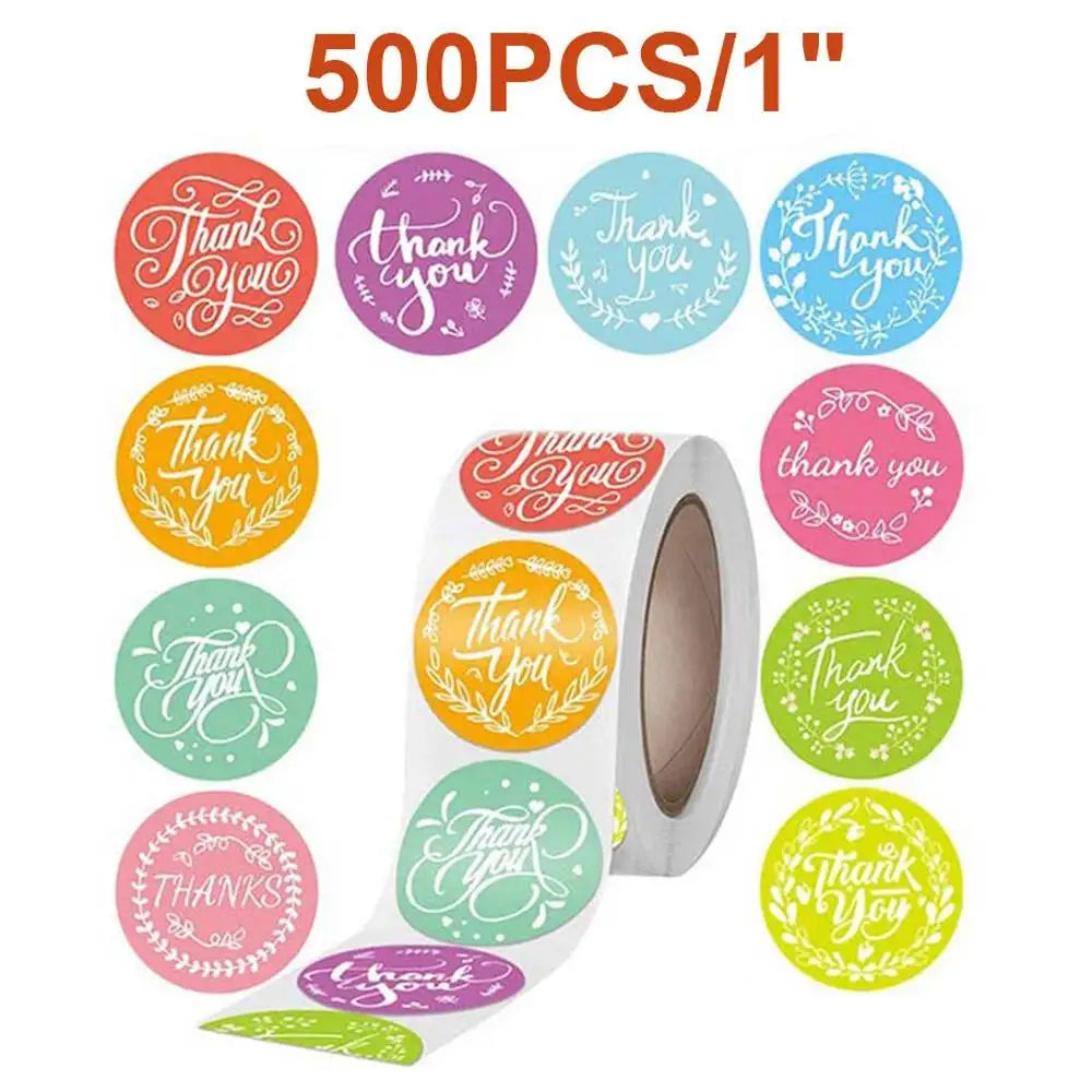 Custom Gift Packaging Seal Label Decoration Round 1 Inch Thank You Sticker for Small Business