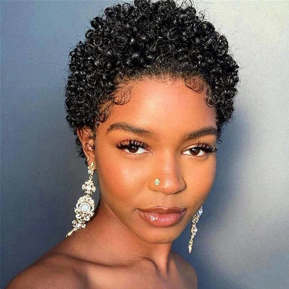 Kinky Curly Wig Short Factory Price Wholesale Lace Front Wig 130%150% 180%vrigin Human Hair Cuticle Aligned Unprocessed