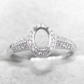 Sterling Silver 5*7/6*8/7*9mm Semi Mount Ring Adjustable Empty Blank Support Claws Setting Base Without Center Stone DIY Inlay