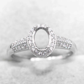Sterling Silver 5*7/6*8/7*9mm Semi Mount Ring Adjustable Empty Blank Support Claws Setting Base Without Center Stone DIY Inlay