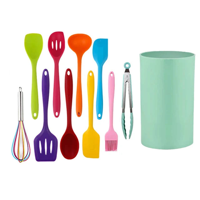 Hot Sale Home & Kitchen Utensils Set and Appliances Colorful Cooking Tool Portable NON-STICK Silicone Accessories/Gadget