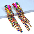 2023 Fashion Jewelry Boho Statement Earrings for Women Rhinestone Colorful Earrings Crystal Long Tassel Drop Earrings Jewelry