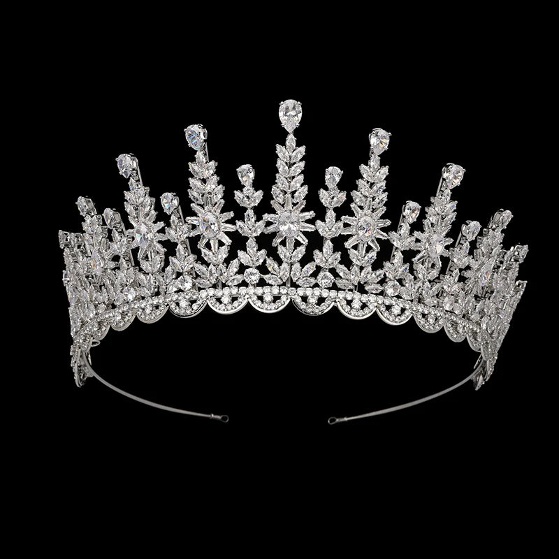 Echsio Gold Wedding Crystal Bridal Hair Accessories Quinceanera Tiara Bride Hair Accessories Wedding Miss Universe Crown 6660