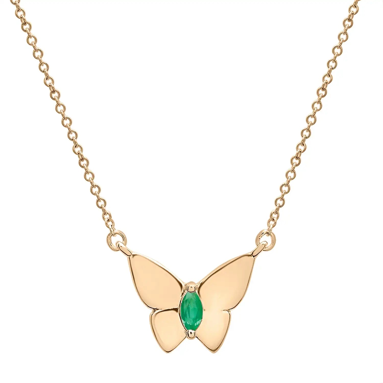 May Birthstone Necklace Birthstone Necklace for Daughter or Mom Birthstone butterfly Necklace