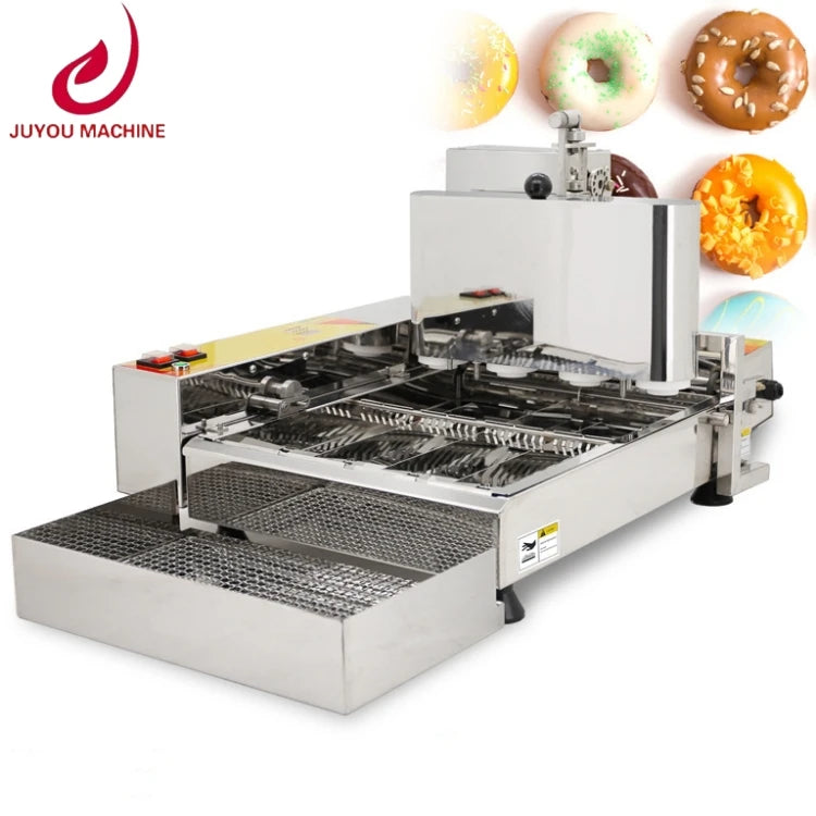 New Baked Donut Forming Automatic Industrial 120mm Yeast Square Donut Fryer Maker Stainless Steel High Capacity Electric Bakery