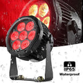 Waterproof Mini 7 LED Par Outdoor Stage Waterproof RGBWA+UV 6in1 LED or 7x10W RGBW 4in1  LED Flat Wedding DMX DJ Par Light