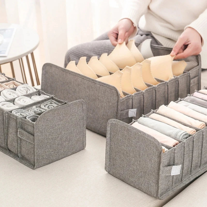 Foldable Nylon Multifunction Closet Organizer Storage Box for Bedding Clothes Space-Saving Home Cabinet Divider Single Tier