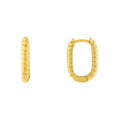 LOZRUNVE 925 Sterling Silver Gold Plated Filled Elegant Handmade Twisted Oval Huggie Hoop Earring
