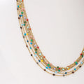 Dainty 18K Gold Plated Stainless Steel Resin Enamel Drop Seed Beads Layering Necklaces