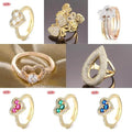 Oro Joyeria Fashion Jewelry Rings Fashion Wholesale American Gold Plated Paved Zircon Ring18k Gold Ring Woman Jewelry