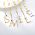 Wholesale Alphabet Colorful Cubic Zirconia Diamond Butterfly Letter Initial Necklace for Women Birthday Gifts