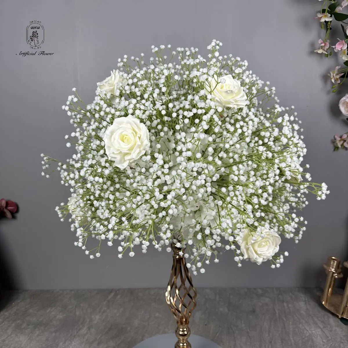 Custom Wedding Centerpiece Lower Ball Wedding Decoration Flowers Artificial Flower Ball Baby's Breath