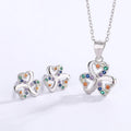Good Quality Europe Necklace Cute Earrings Anniversary Gift Net Red S925 Sterling Silver Jewelry Set