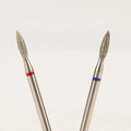 Safety Electric Rotary Burrs 3/32" Wholesale 2.3mm Flame Efile Russian Diamond Cuticle Nail Drill Bits for Manicure Pedicre