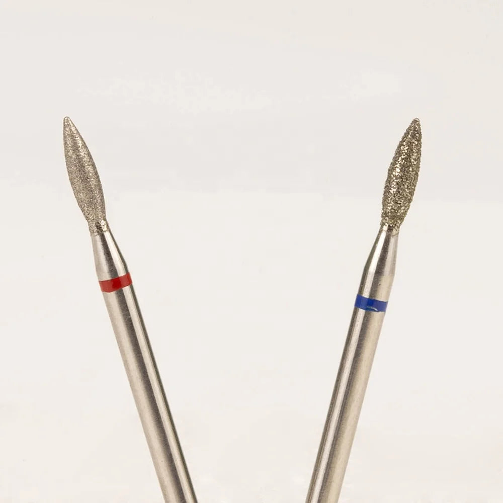 Safety Electric Rotary Burrs 3/32" Wholesale 2.3mm Flame Efile Russian Diamond Cuticle Nail Drill Bits for Manicure Pedicre