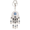 2024 New Arrived Demon Eye Key Chain Bag Accessory Rhinestone Turkish Evil Eyes Hamsa Hand Pendant Keychain