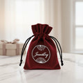 Custom Logo Printing  Velvet Drawstring Jewelry Bag  Velvet Suede Pouch for Packaging