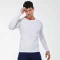 Solid Color Men's Fitness Running Tight T Shirt Stretch Sweat Fast Dry Long Sleeve Shirt