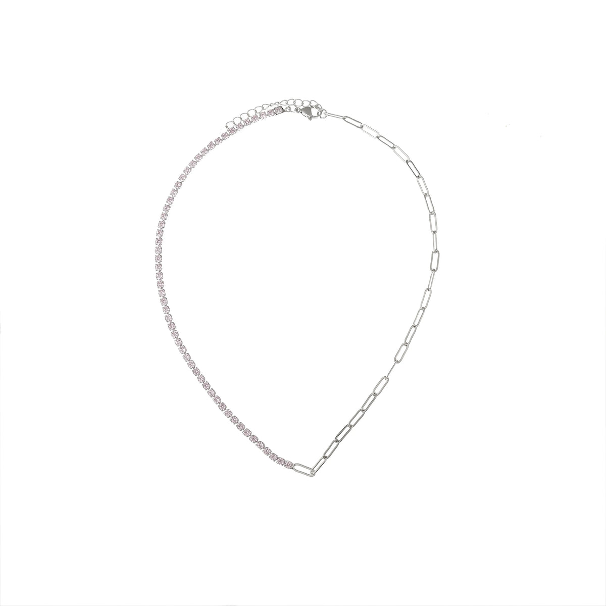 Rope Chain AAA Zircon Lighting Classic Rhodium Plated 18K Gold Plated Silver Box Chain Necklace Gift