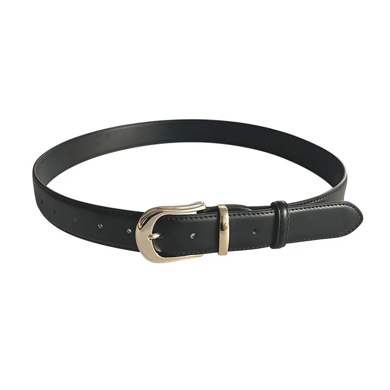 Genuine Cowhide Leather Women's Decorative Belt 3.3CM Width for Casual Pants Jeans Matching Versatile Woven Technique Genuine
