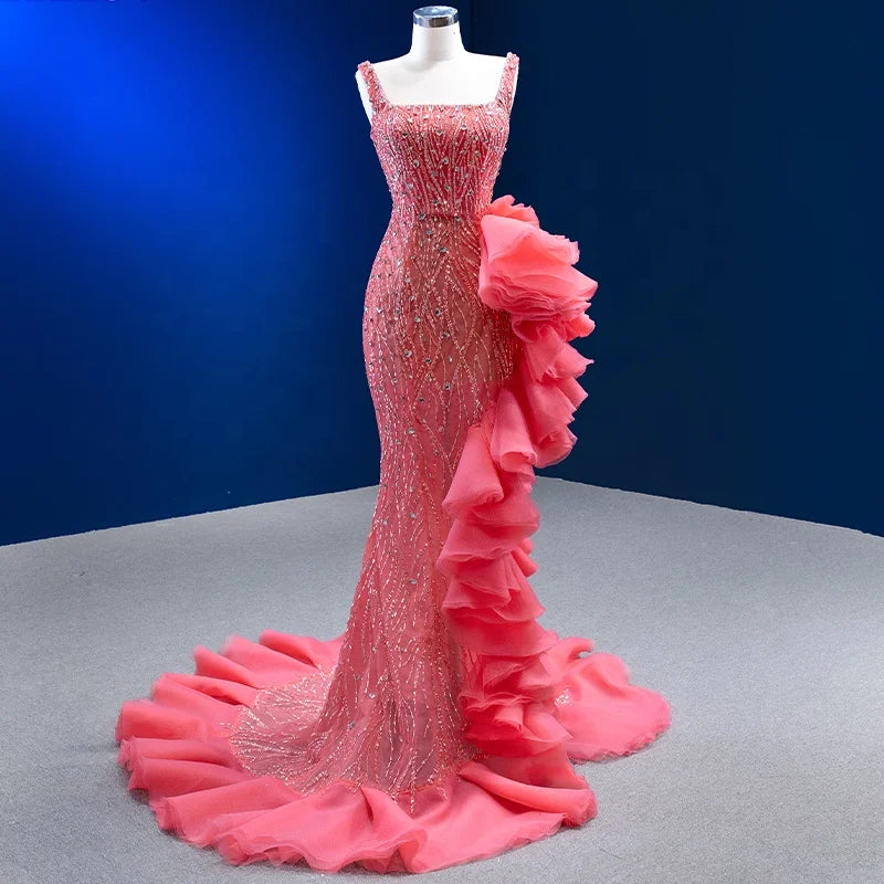 Jancember 222154 Pink Party Sexy Sequins Prom Mermaid Evening Dresses