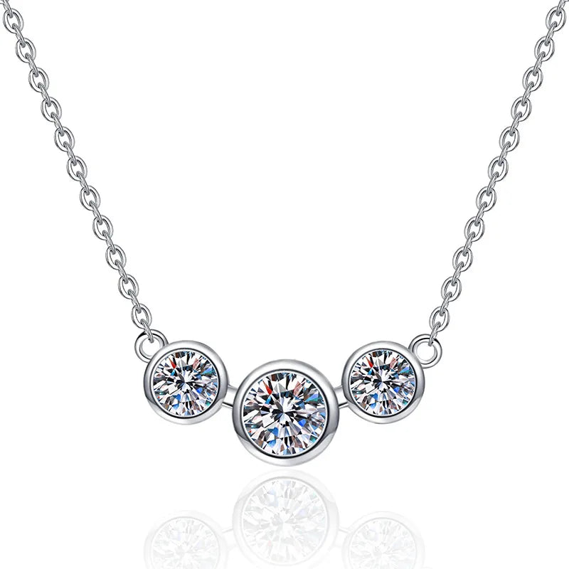 Luxury Premium 925 Sterling Silver Nickle Free 2 Carat D Color Moissanite Necklace for Women Engagement Party