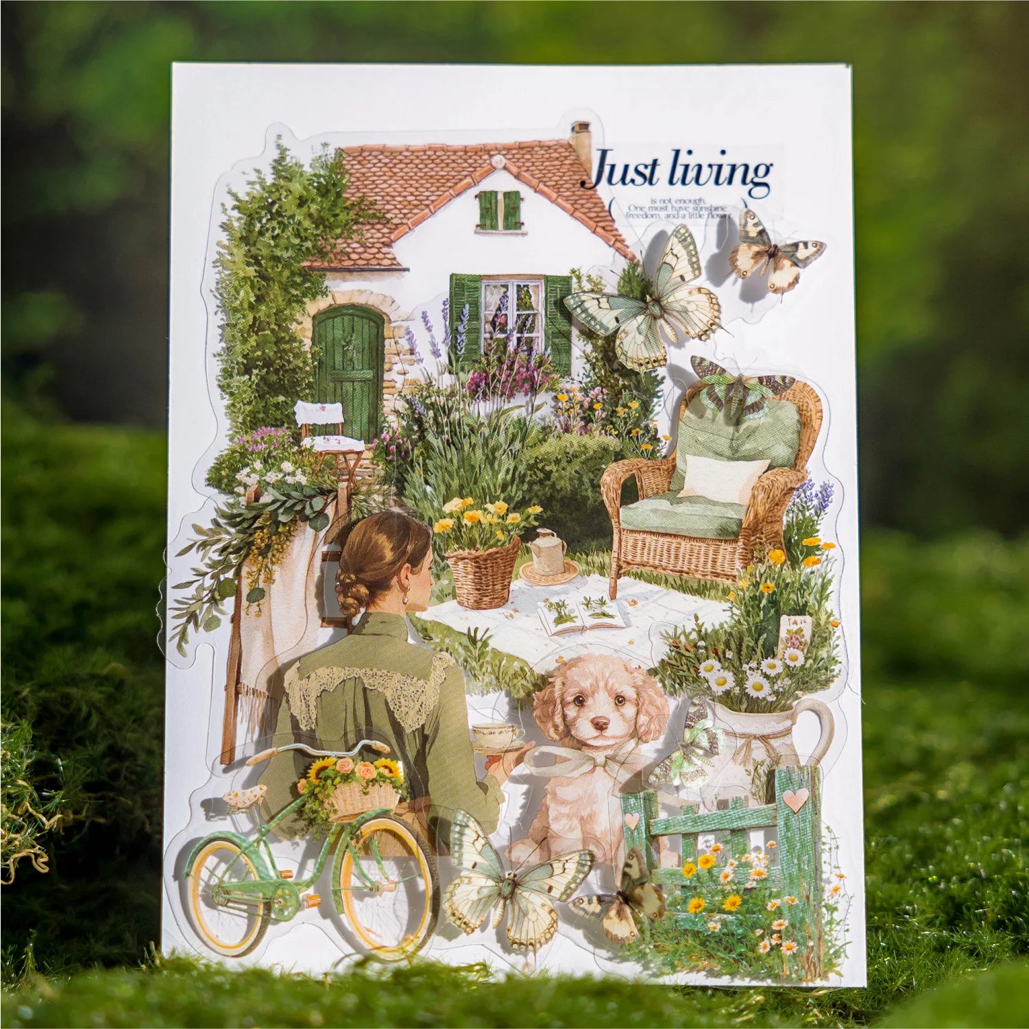 30-Pack Decorative Stickers Field Life Landscape Series Handmade Material From the Field Life Handbook